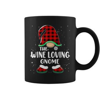 Wine Loving Gnome Buffalo Plaid Matching Family Christmas Coffee Mug | Mazezy