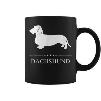 Wirehaired Dachshund Dog White Silhouette Coffee Mug | Mazezy