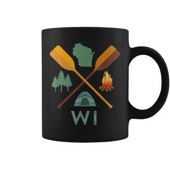 Wisconsin Camping Canoeing And Hiking Nature Coffee Mug | Mazezy