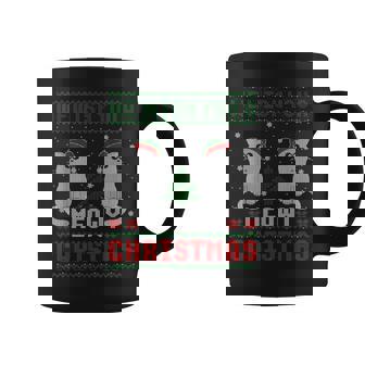 We Wish You A Meowy Cat Christmas Ugly Sweater Coffee Mug | Mazezy
