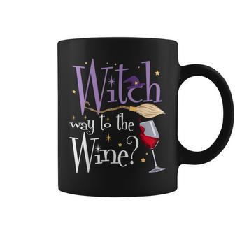 Witch Way To The Wine Halloween Drinking For Wiccan Witches Coffee Mug - Seseable