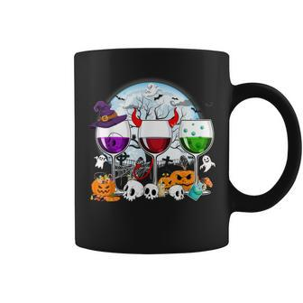 Witch Way To The Wine Three Glasses Halloween Costume Coffee Mug - Monsterry AU