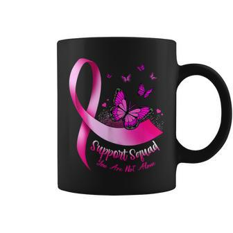 Woman Butterfly Support Squad Breast Cancer Warrior Pink Coffee Mug | Mazezy