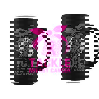 Woman Tackle Football Pink Ribbon Breast Cancer Awareness Coffee Mug - Seseable