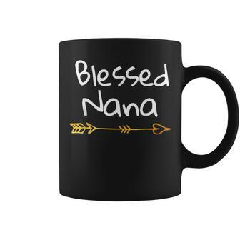 Women's Blessed Nana Cute Gold Arrow Thanksgiving Coffee Mug | Mazezy