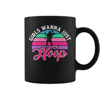 Womens Girls Wanna Just Hula Hoop Hooper Hooping Fitness Sports Coffee Mug - Monsterry