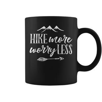 Womens Hike More Worry Less Hiking Camping Graphic  Men Women Coffee Mug