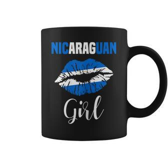 Womens Nicaraguan Girl Nicaraguan Flag Lips Proud Nicaragua Coffee Mug - Thegiftio UK