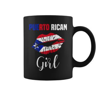 Womens Puerto Rican Girl Puerto Rican Flag Lips Puerto Rico Coffee Mug - Thegiftio UK
