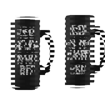 Womens Rescued Dog Rescue Is My Favorite Breed Distressed White Paw Coffee Mug - Thegiftio