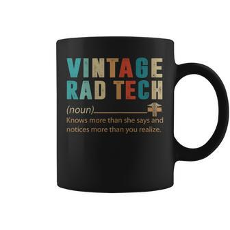 Womens Vintage Rad Tech Knows More Than She Says Funny Coffee Mug - Thegiftio UK