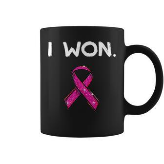 I Won Survivors T Breast Cancer Awareness Coffee Mug | Mazezy