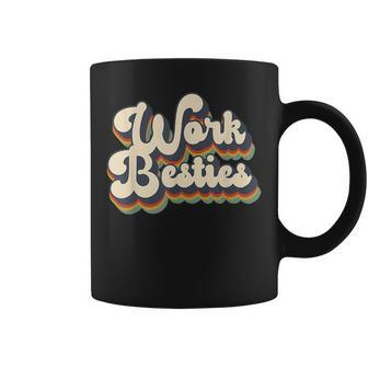 Work Friends Work Besties Matching Employee Coworker Retro Coffee Mug | Mazezy