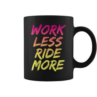 Work Less Ride More Funny Mountain Street Bicycle Coffee Mug - Thegiftio UK