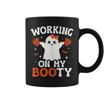 Working On My Booty Halloween Ghost Gym Workout Coffee Mug - Seseable