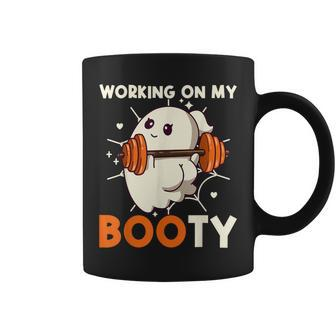 Working On My Booty Ghost Boo Gym Lover Halloween Coffee Mug - Thegiftio UK