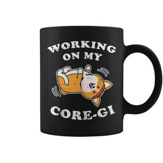 Working Core-Gi Workout Cute Black Corgi Dog Fitness Coffee Mug | Mazezy