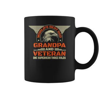 Worlds Best Dad Grandpa And Veteran Fathers Day Superhero Coffee Mug | Mazezy