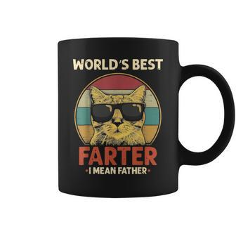 Worlds Best Farter I Mean Father Best Cat Dad Ever Funny Coffee Mug | Mazezy