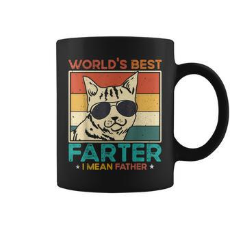 Worlds Best Farter I Mean Father Funny Best Cat Dad Ever Coffee Mug | Mazezy