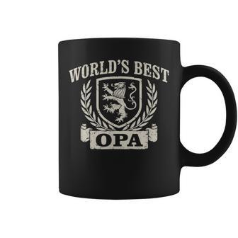 World's Best Opa Vintage Crest Grandpa Coffee Mug - Seseable