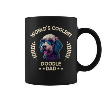 Worlds Coolest Dog Dad Papa - Men Doodle Coffee Mug - Seseable
