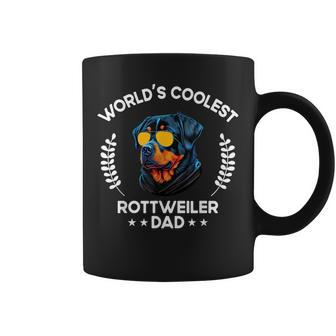Worlds Coolest Dog Dad Papa - Men Rottweiler Coffee Mug - Seseable