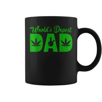 Worlds Dopest Dad Marijuana Bong Weed Graphic Men Women Coffee Mug | Mazezy