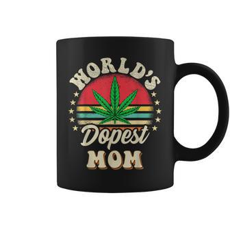 Worlds Dopest Mom Vintage Sunset 420 Family Matching Outfits Coffee Mug | Mazezy
