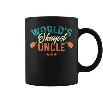 Worlds Okayest Uncle - Best Uncle Birthday Gifts Coffee Mug | Mazezy
