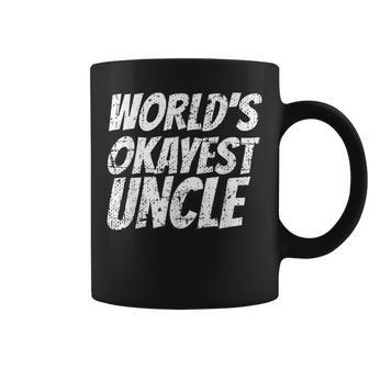 Worlds Okayest Uncle Cute Proud Uncle Lovers Coffee Mug | Mazezy