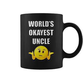 Worlds Okayest Uncle Funny Sarcastic Coffee Mug | Mazezy UK