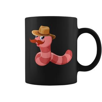 Worm With A Mustache Funny Worm With A Mustache Coffee Mug - Seseable