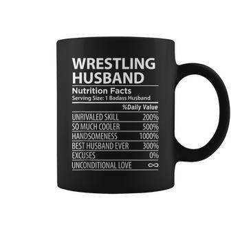 Wrestling Husband Nutrition Facts | Funny Wrestling Husband Gift For Women Coffee Mug | Mazezy