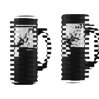 Wyoming Elk Hunting Bull Elk Wy State Shape Coffee Mug | Mazezy