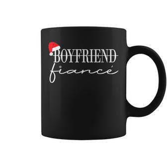 Xmas Boyfriend Fiance Christmas Newly Engaged Couple Pajamas Coffee Mug - Monsterry UK