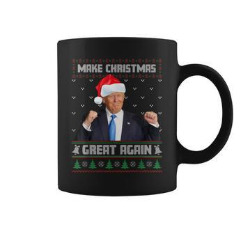 Make Xmas Great Again Ugly Christmas Sweater Trump 2024 Coffee Mug | Mazezy