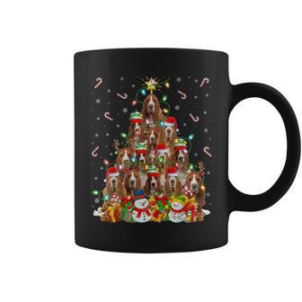 Xmas Lighting Santa Basset Hound Dog Christmas Tree Coffee Mug | Mazezy