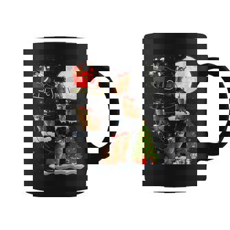 Xmas Lighting Tree Santa Riding Abyssinian Cat Christmas Coffee Mug - Thegiftio