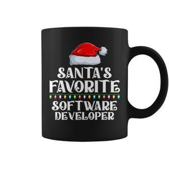 Xmas Lights Santa's Favorites Software Developer Christmas Coffee Mug | Mazezy