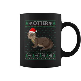 Xmas Otter Ugly Christmas Sweater Party Coffee Mug - Monsterry