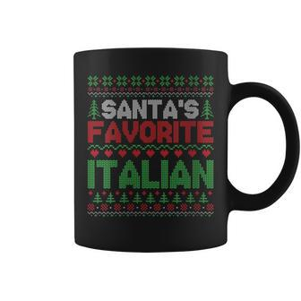 Xmas Santa's Favorite Italian Ugly Christmas Sweater Coffee Mug | Mazezy