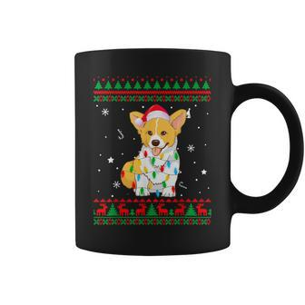 Xmas Ugly Sweater Christmas Lights Corgi Dog Lover Coffee Mug - Monsterry