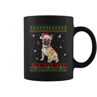 Xmas Ugly Sweater Christmas Lights French Bulldog Dog Lover Coffee Mug - Monsterry