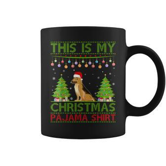 Xmas Ugly Sweater Style German Shepherd Dog Christmas Pajama Coffee Mug | Mazezy
