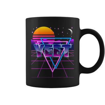 Yeet Colorful Glitch Out Run Vaporwave Synthwave Coffee Mug | Mazezy