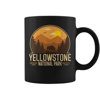 Yellowstone National Park Adventure Retro Vintage Hiking Coffee Mug | Mazezy