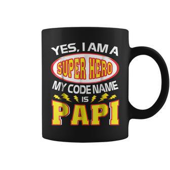 Yes I Am A Super Hero My Code Name Is Papi Father Day Coffee Mug | Mazezy
