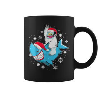 Yeti To Party Shark Santa Hat Christmas Pajama Xmas Coffee Mug - Seseable