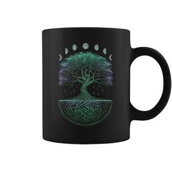 Yggdrasil Norse Tree Of Life Viking Celtic Moon Phases Coffee Mug - Seseable
